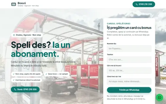 Varianta Card cu bonus pentru Boxa 6, pe ecran de calculator