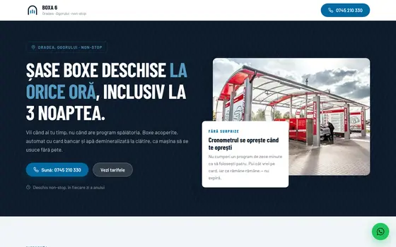 Site pentru Spălătorie self-service, pe ecran de calculator