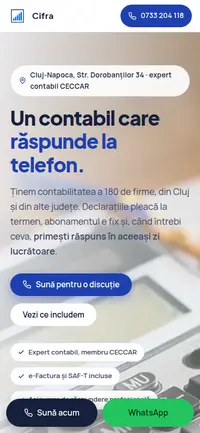 Același site pe telefon