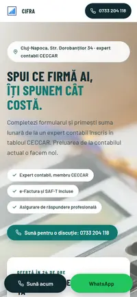 Aceeași pagină pe telefon