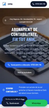 Aceeași pagină pe telefon