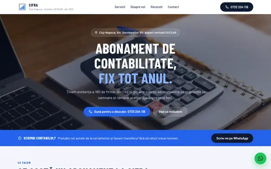 Varianta Tarife pentru Cifra, pe ecran de calculator