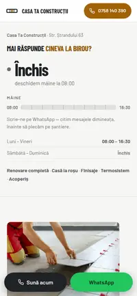 Aceeași pagină pe telefon