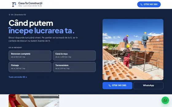 Varianta Ghișeu cu program pentru Casa Ta Construcții, pe ecran de calculator