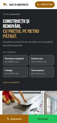 Aceeași pagină pe telefon