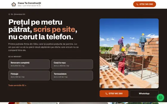 Varianta Ghișeu pentru Casa Ta Construcții, pe ecran de calculator