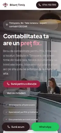 Aceeași pagină pe telefon