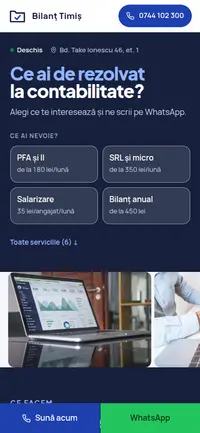 Aceeași pagină pe telefon