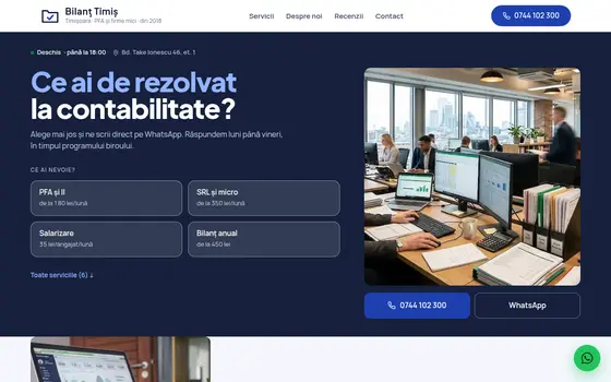 Varianta Ghișeu pentru Bilanț Timiș, pe ecran de calculator