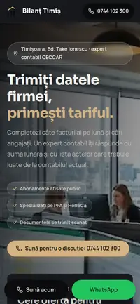 Aceeași pagină pe telefon