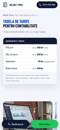 Aceeași pagină pe telefon