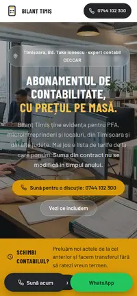 Aceeași pagină pe telefon