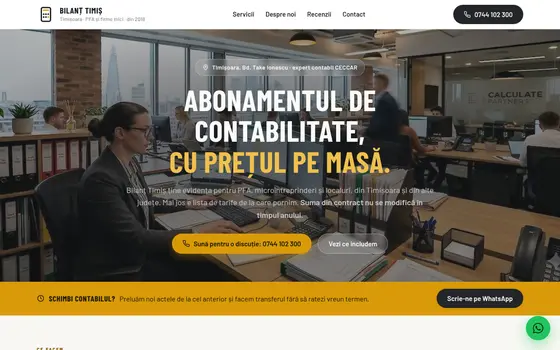 Varianta Tarife pentru Bilanț Timiș, pe ecran de calculator