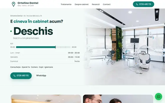 Varianta Deschis acum pentru Ortoline Dental, pe ecran de calculator