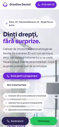 Aceeași pagină pe telefon