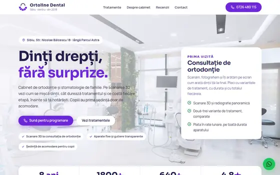 Varianta Cabinet pentru Ortoline Dental, pe ecran de calculator