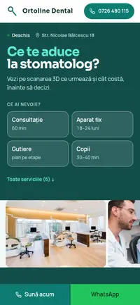 Aceeași pagină pe telefon