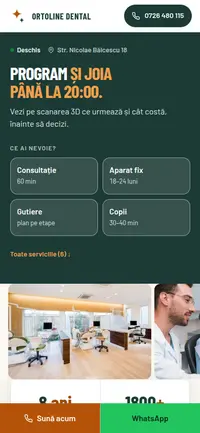 Aceeași pagină pe telefon