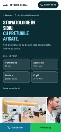 Aceeași pagină pe telefon