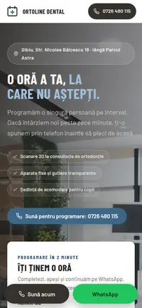 Aceeași pagină pe telefon