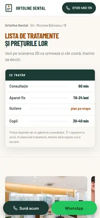 Aceeași pagină pe telefon