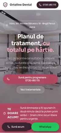 Aceeași pagină pe telefon