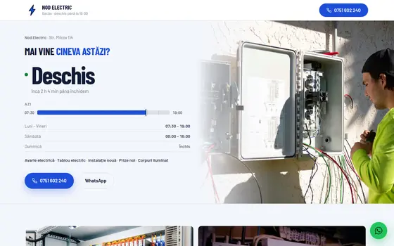 Varianta Deschis acum pentru Nod Electric, pe ecran de calculator