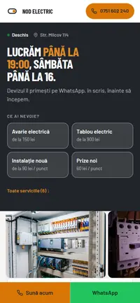 Aceeași pagină pe telefon