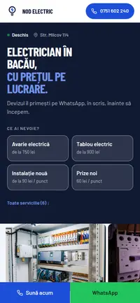 Aceeași pagină pe telefon