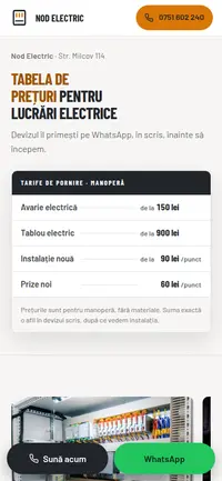 Aceeași pagină pe telefon