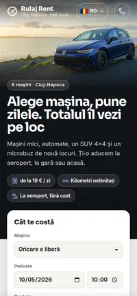 Același site pe telefon