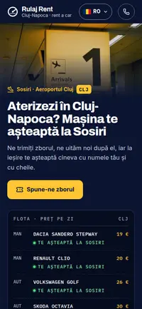Aceeași pagină pe telefon