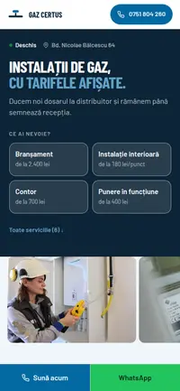 Aceeași pagină pe telefon