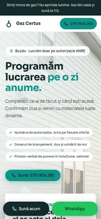 Aceeași pagină pe telefon