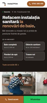 Aceeași pagină pe telefon