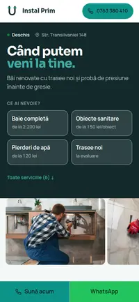 Aceeași pagină pe telefon