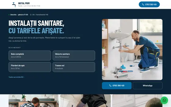 Varianta Ghișeu cu tarife pentru Instal Prim, pe ecran de calculator