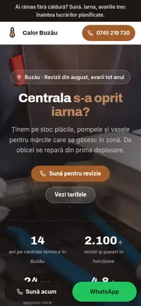 Aceeași pagină pe telefon
