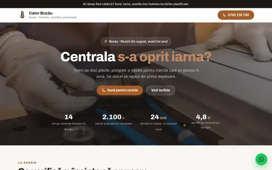 Varianta Intervenții pentru Calor Buzău, pe ecran de calculator