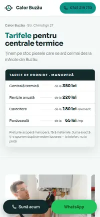 Aceeași pagină pe telefon
