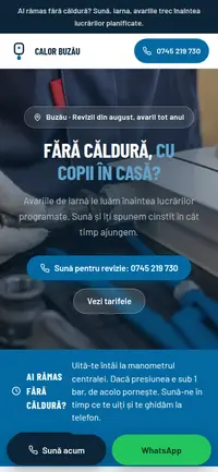 Aceeași pagină pe telefon