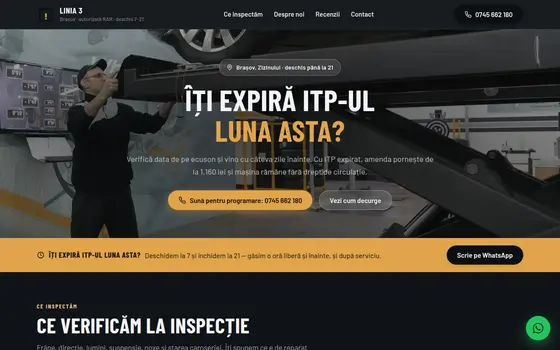 Varianta Îți expiră ITP-ul pentru Linia 3, pe ecran de calculator
