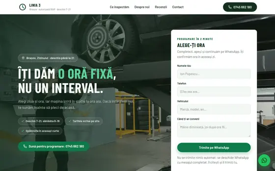 Varianta Programare online pentru Linia 3, pe ecran de calculator