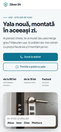 Aceeași pagină pe telefon