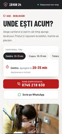 Aceeași pagină pe telefon