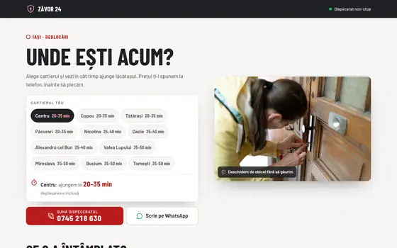 Varianta Dispecerat pentru Zăvor 24, pe ecran de calculator