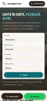 Aceeași pagină pe telefon