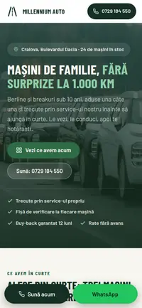 Aceeași pagină pe telefon