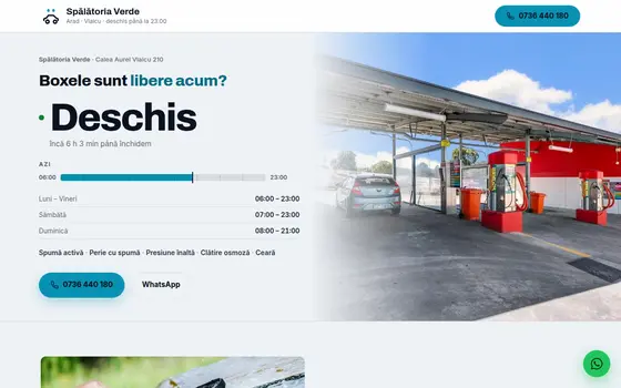 Varianta Deschis acum pentru Spălătoria Verde, pe ecran de calculator