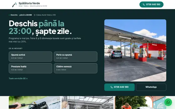 Varianta Ghișeu cu program pentru Spălătoria Verde, pe ecran de calculator